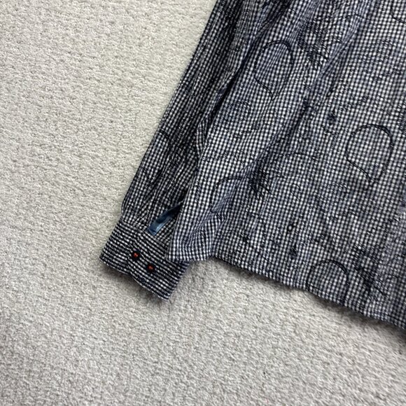 Mens Au Noir Gingham Abstract Doodle Paisley Button-up dress shirt Men Size 3 - Picture 11 of 14